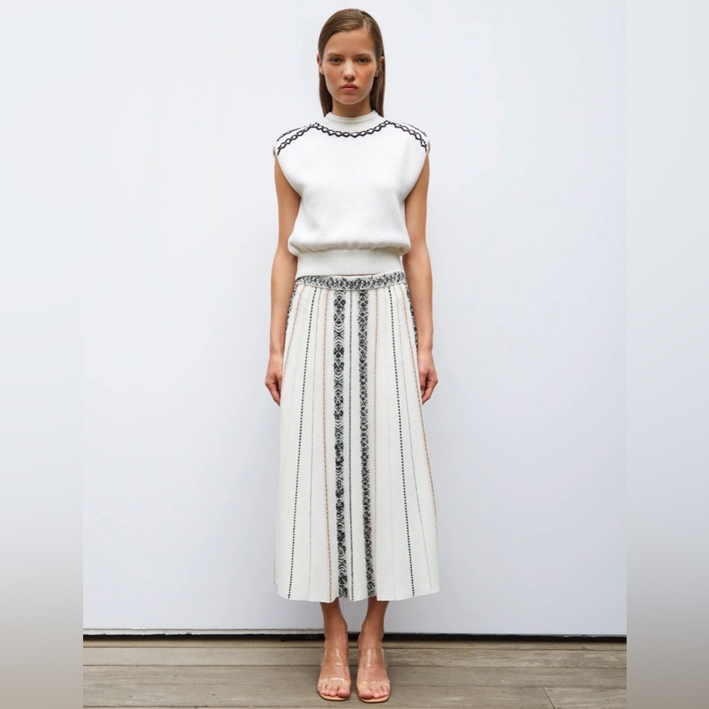 Molli Hand Embroidered Knit Top Size S